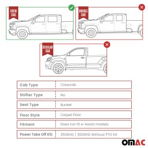 GMC Sierra Crew Cab 1500 Floor Mats - Omac - Rubber TPE - Black - '14-'19